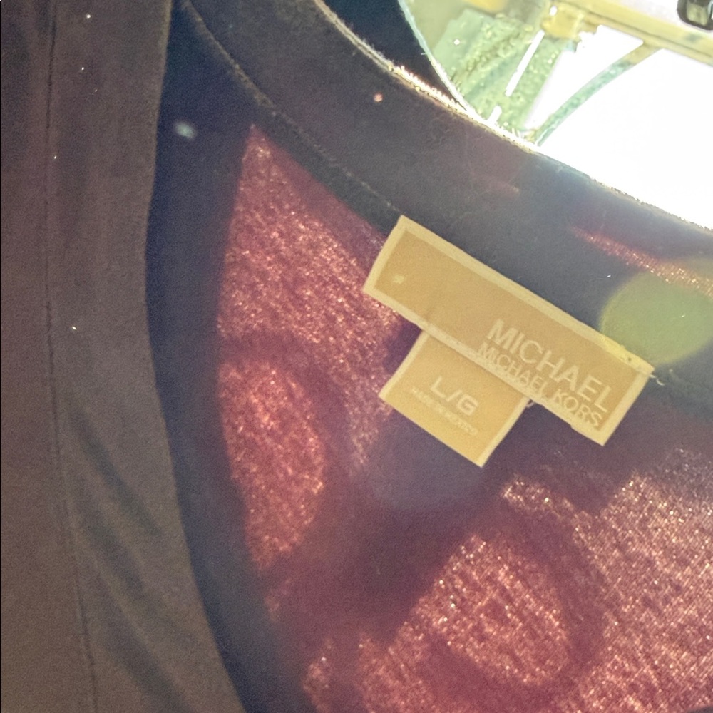 Michael Kors Black Top with Burgundy Interior